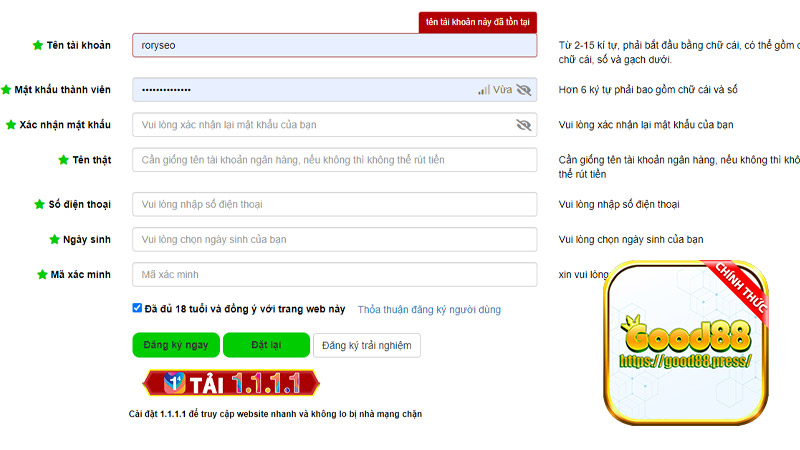 Đăng Ký Good88 – Hướng Dẫn Cách Thực Hiện Đơn Giản 2024
